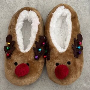 Forever 21 Brown Reindeer Slippers